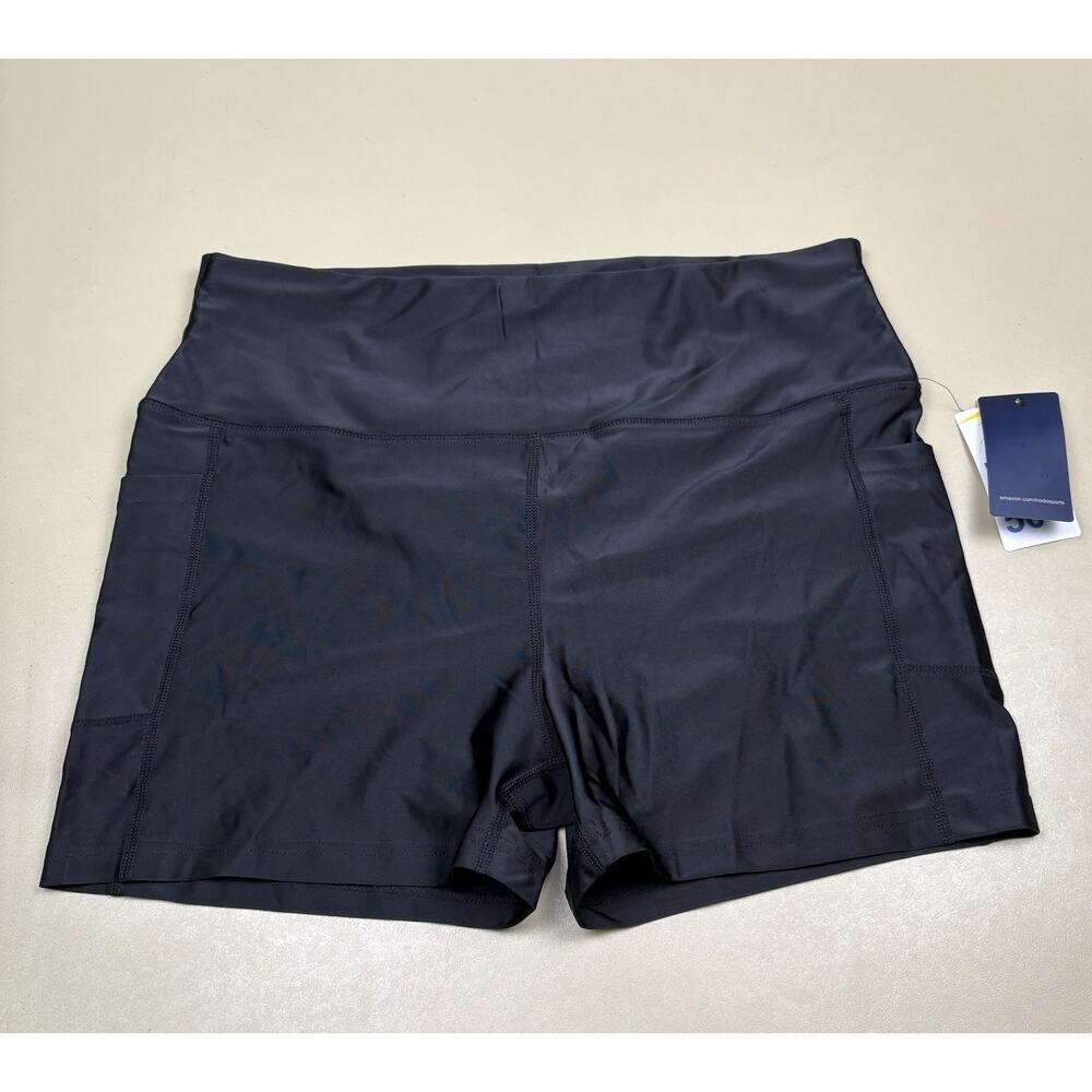 Hodo Sports Biker Shorts XL Black High Waisted UPF 50+ Pocket NWT